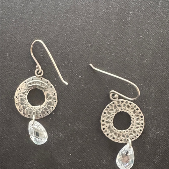 Silpada Gold Earrings with Clear Crystal Drops - Picture 2 of 2